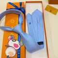 Louis Vuitton Style Men's Textured Silk Tie - Detail Image 6