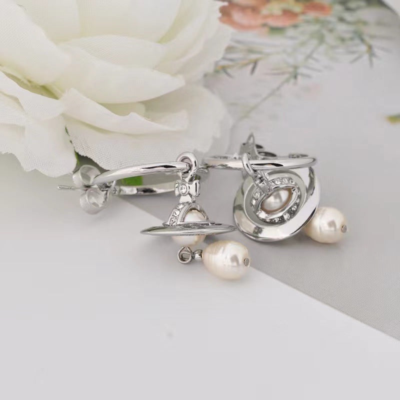 Vivienne Westwood 3D Orb Pearl Earrings