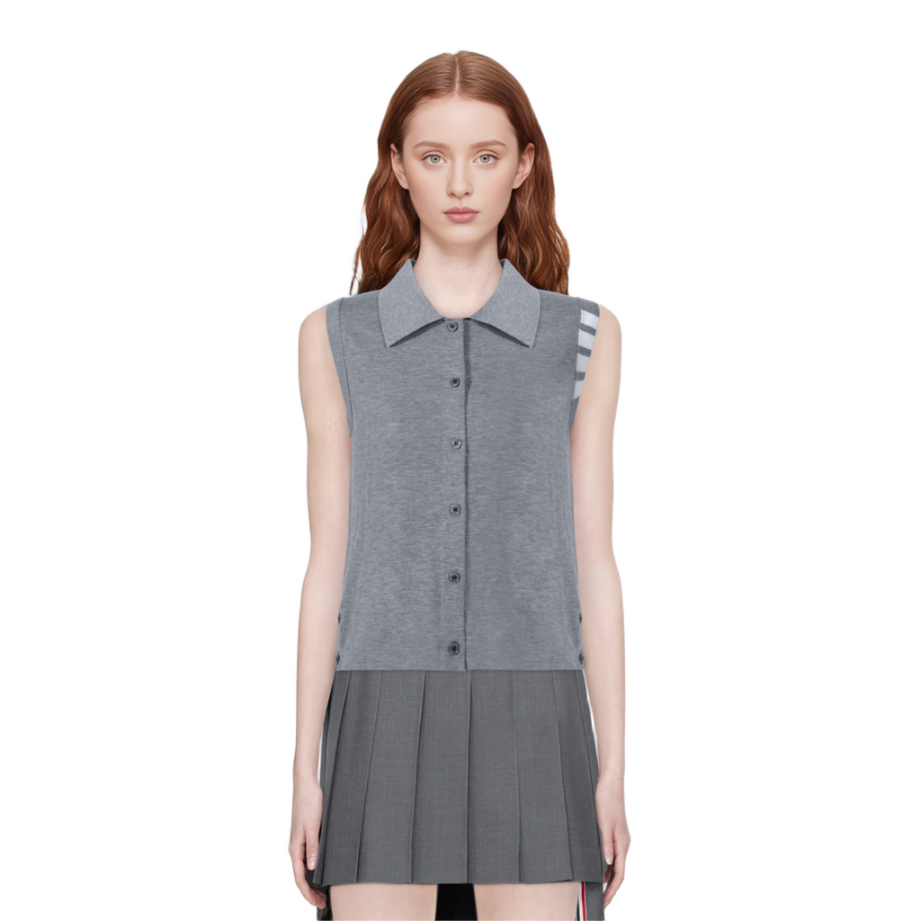 Women's tricolor knitted short sleeves（副本） THOM TREND