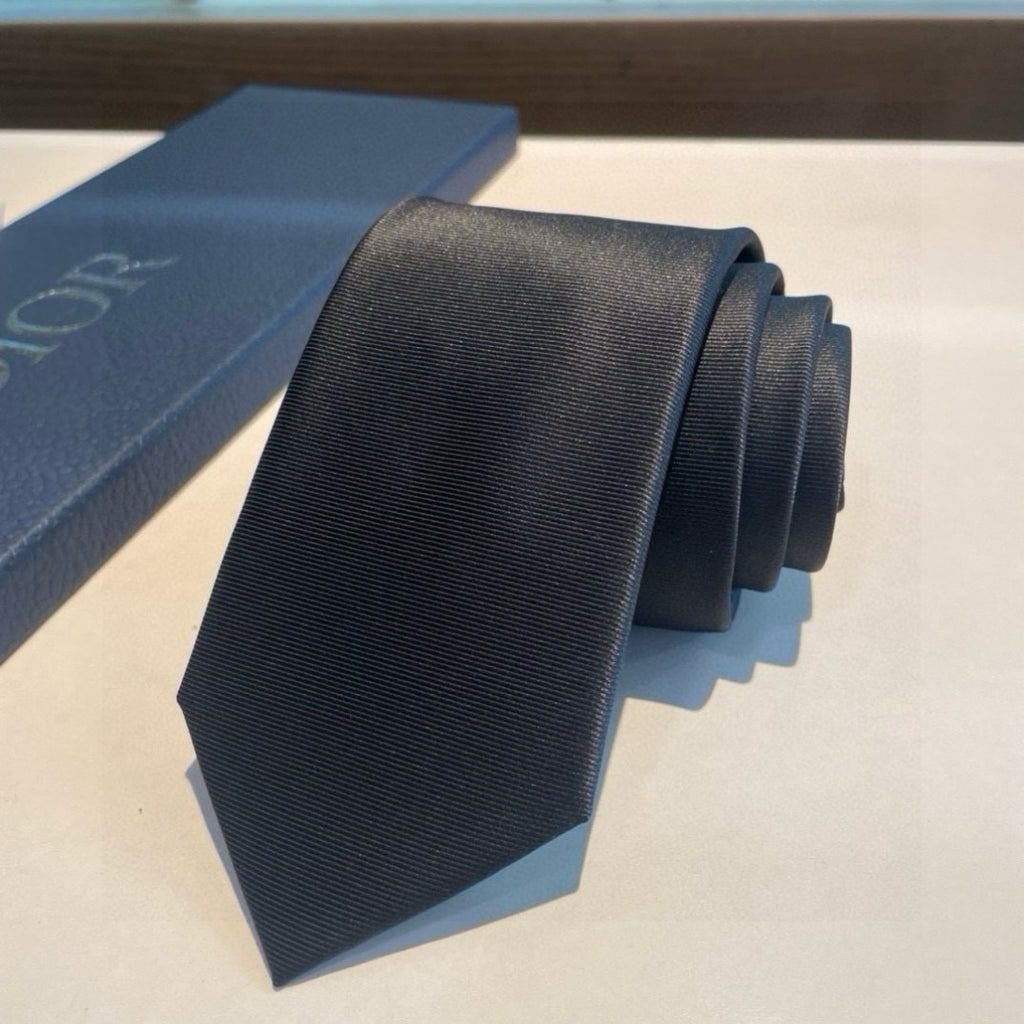 Dior Style Men's Oblique Logo Silk Tie - Main Image
