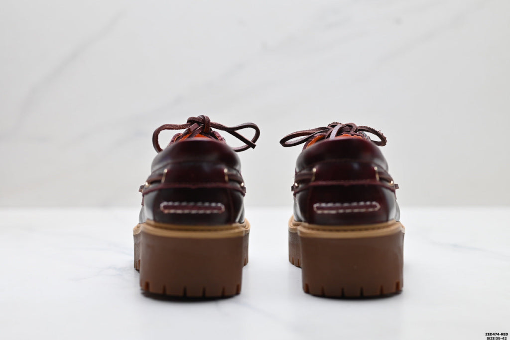 Timberland Burgundy Women's Platform Boat Shoe - detail image 6