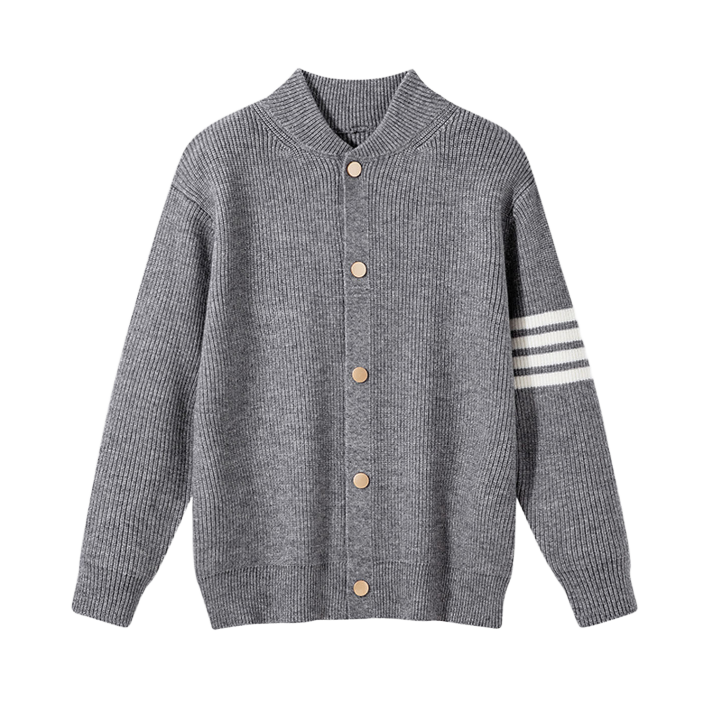 single-breasted knit sweater 