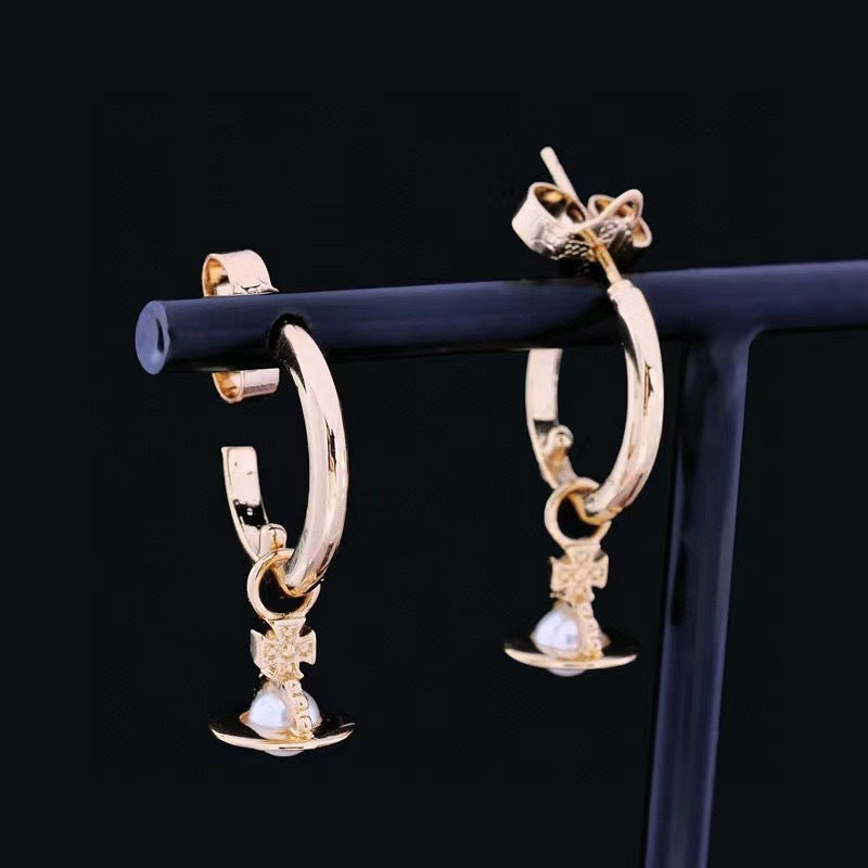 Vivienne Westwood 3D Orb Mini Pearl Earrings