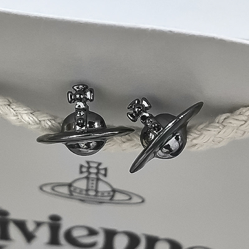 Vivienne Westwood Semi-3D Saturn Orb Stud Earrings