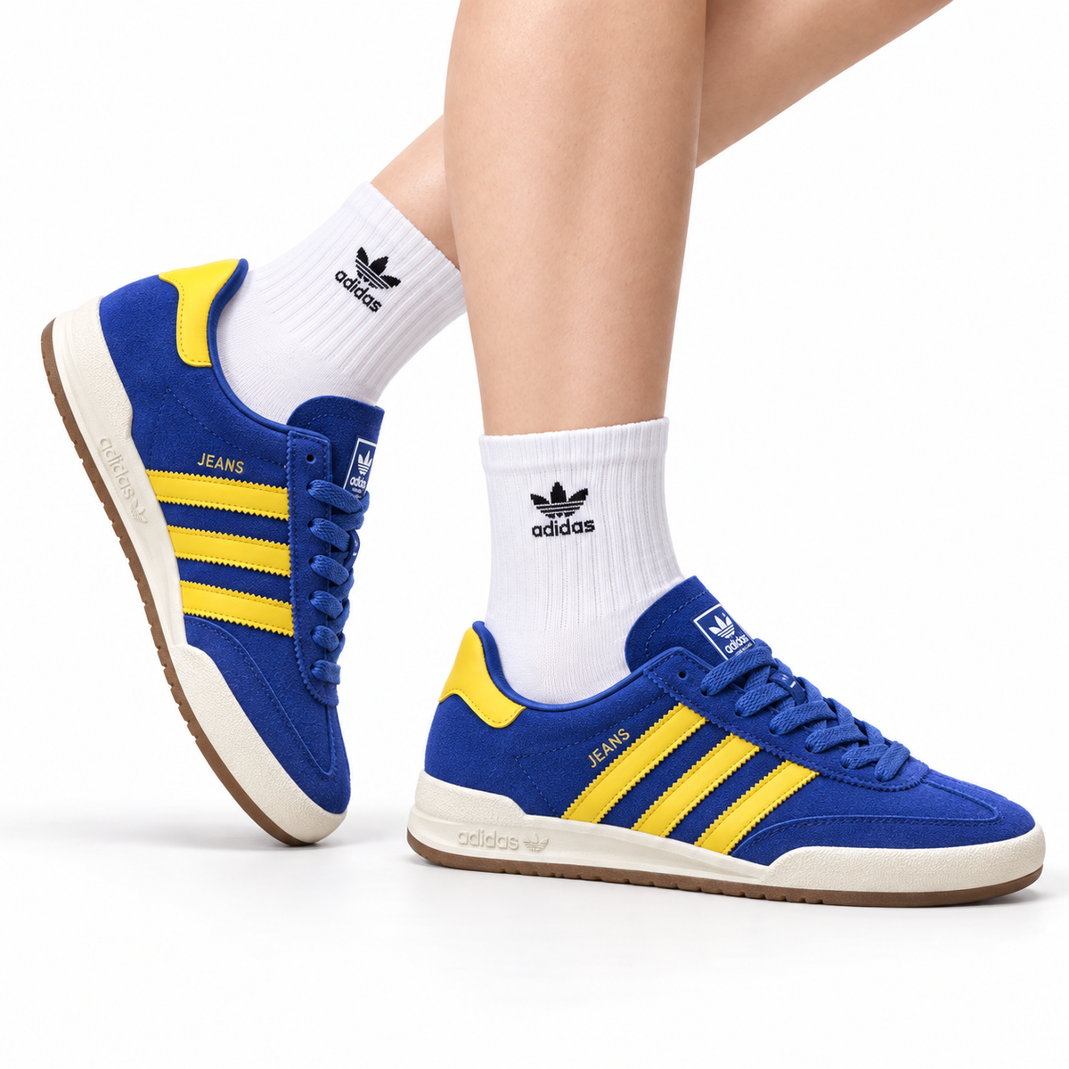 Adidas Jeans Classic Suede Sneakers – Blue Yellow Casual Lifestyle Shoes