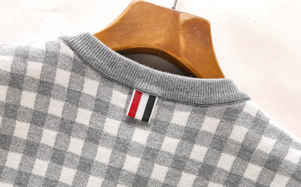 2025SS  Wool plaid cardigan THOM TREND