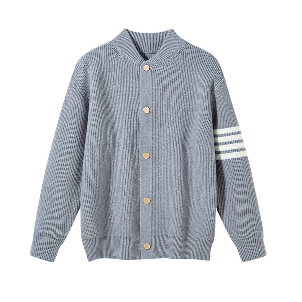 single-breasted knit sweater 