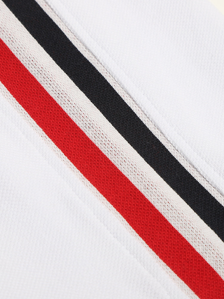 Colorblock Striped Lapel Polo Shirt????¡§¡è?¡§¡è??¡§o?  TREND
