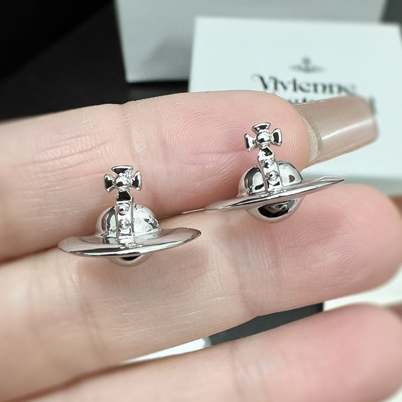 Vivienne Westwood Semi-3D Saturn Orb Stud Earrings