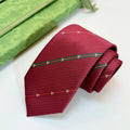 Gucci Style Men's Equestrian Stripe Silk Tie - Detail Image 2