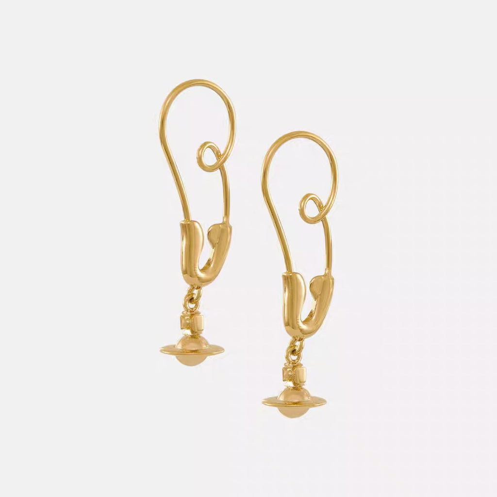 Vivienne Westwood 3D Orb Safety Pin Earrings
