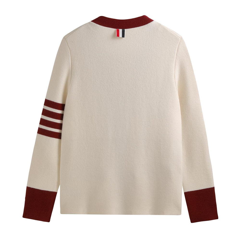 2025SS  Contrast color rugby cardigan THOM TREND