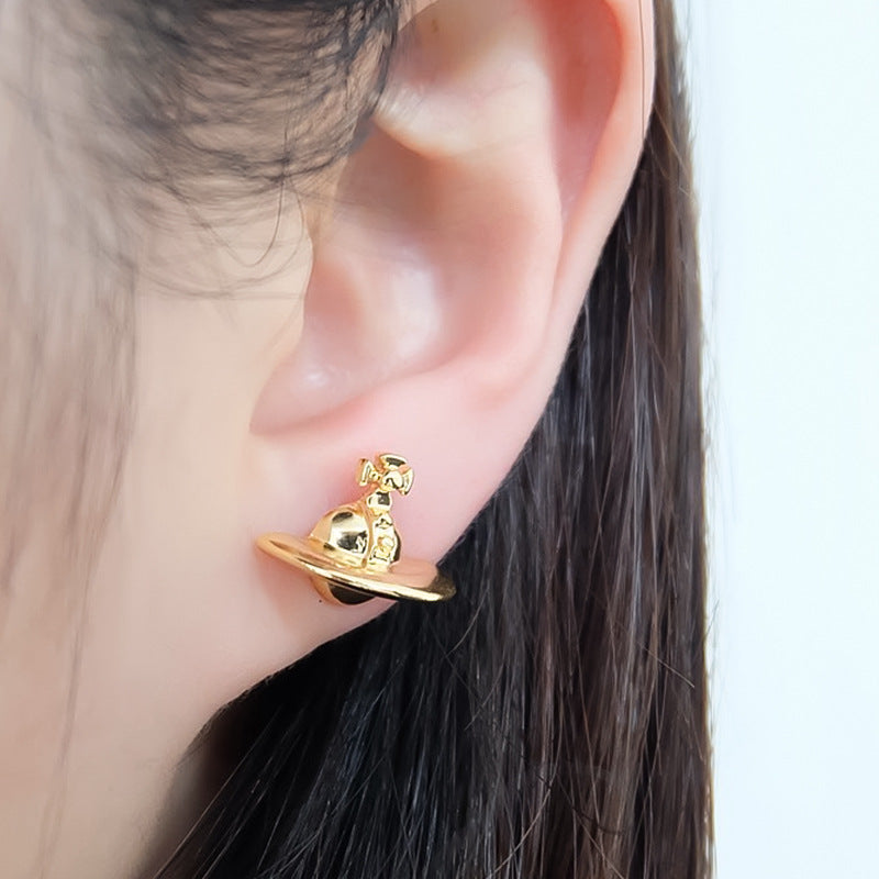 Vivienne Westwood Semi-3D Saturn Orb Stud Earrings