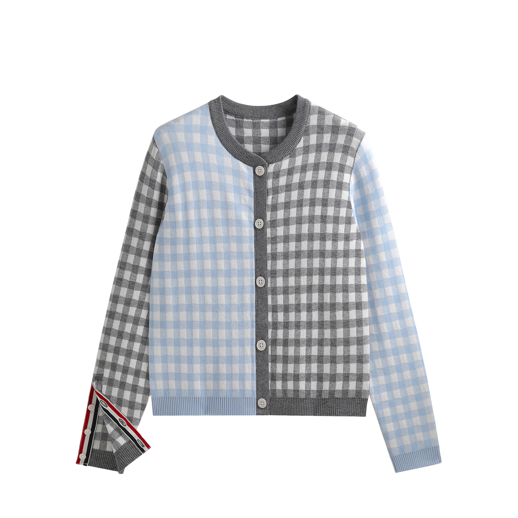 2025SS  Wool plaid cardigan THOM TREND
