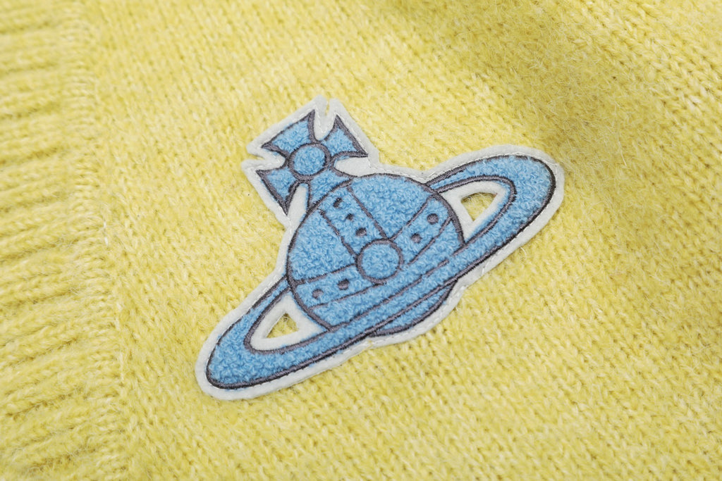 Vivienne Westwood Saturn Letter Cable-Knit Cardigan