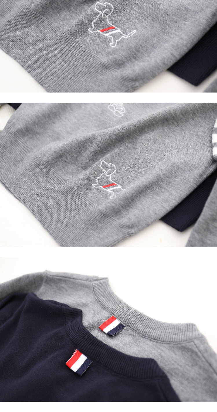 Color-block jacquard sweater