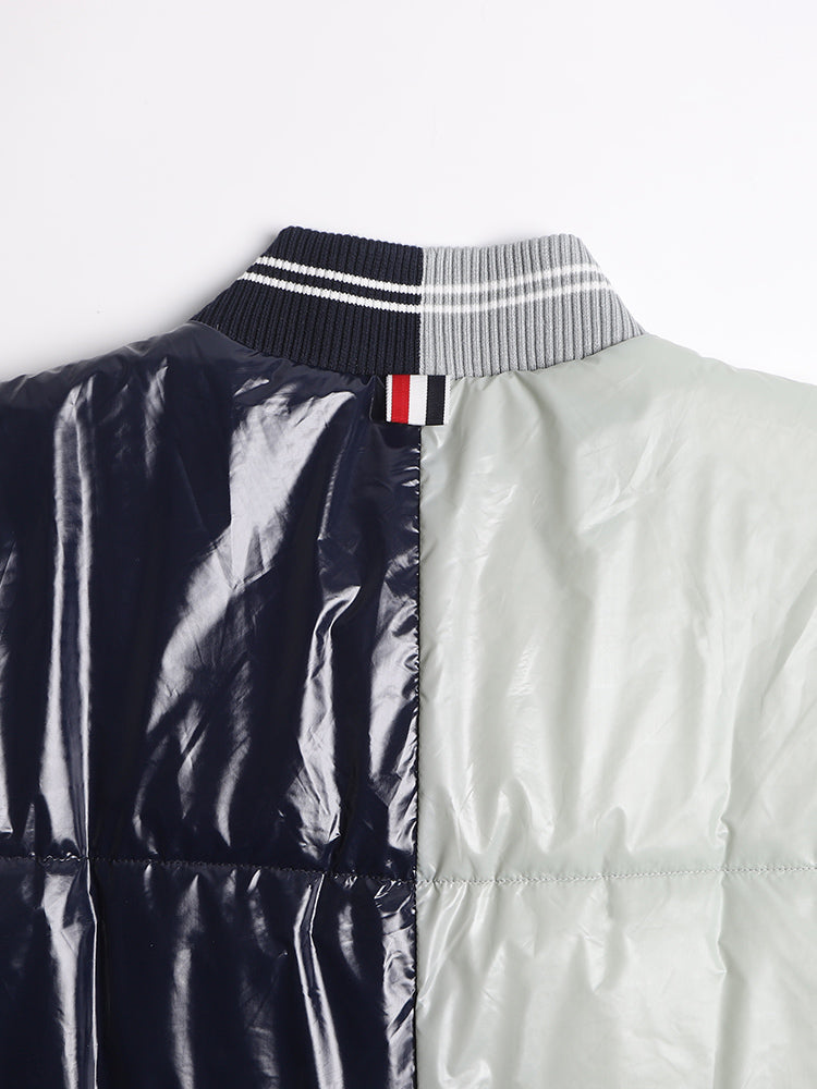 Unisex Shiny Colorblock Baseball Collar Vest  TREND