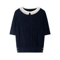 2026ss Women's Lace Collar Knit Top THOM TREND