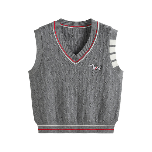 2025SS Puppy Embroidered Sweater Vest THOM TREND