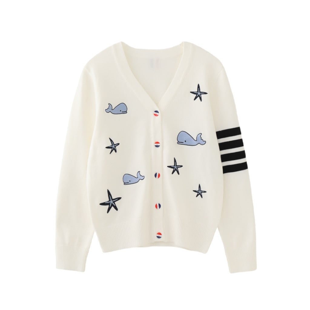 Women's V-neck cardigan