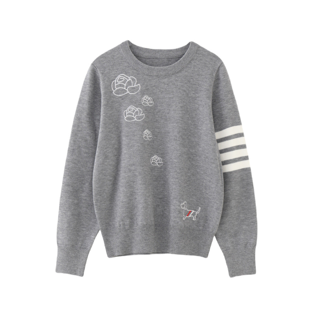 Color-block jacquard sweater