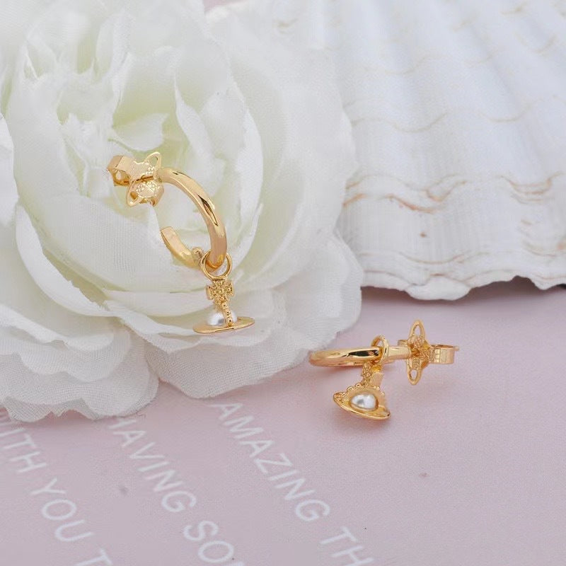 Vivienne Westwood 3D Orb Mini Pearl Earrings