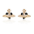 Vivienne Westwood Enamel Heart Orb Stud Earrings