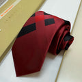 Burberry Style Men's Check Silk Tie - Detail Image 6