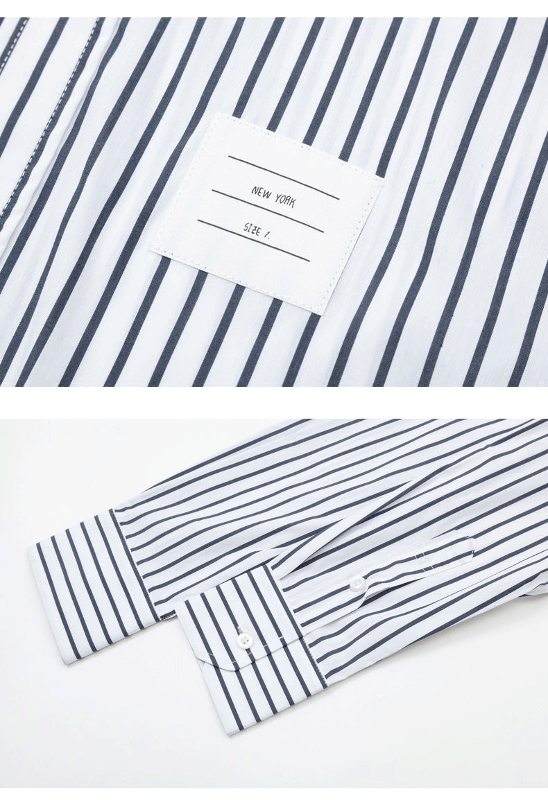 Blue and white patchwork shirt????¨¤?¨¤??¨º?  TREND