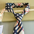 Burberry Style Men's Classic Check Silk Tie - Detail Image 7