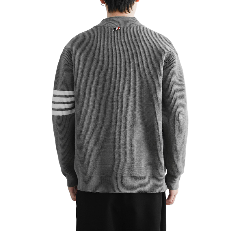 single-breasted knit sweater 