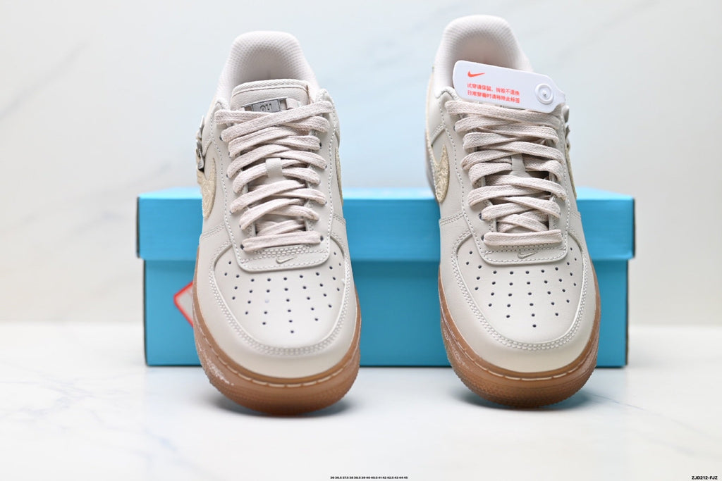 Nike Air Force 1 '07 LV8 Utility Graphic Low-Top Sneakers – White/Beige/Gum