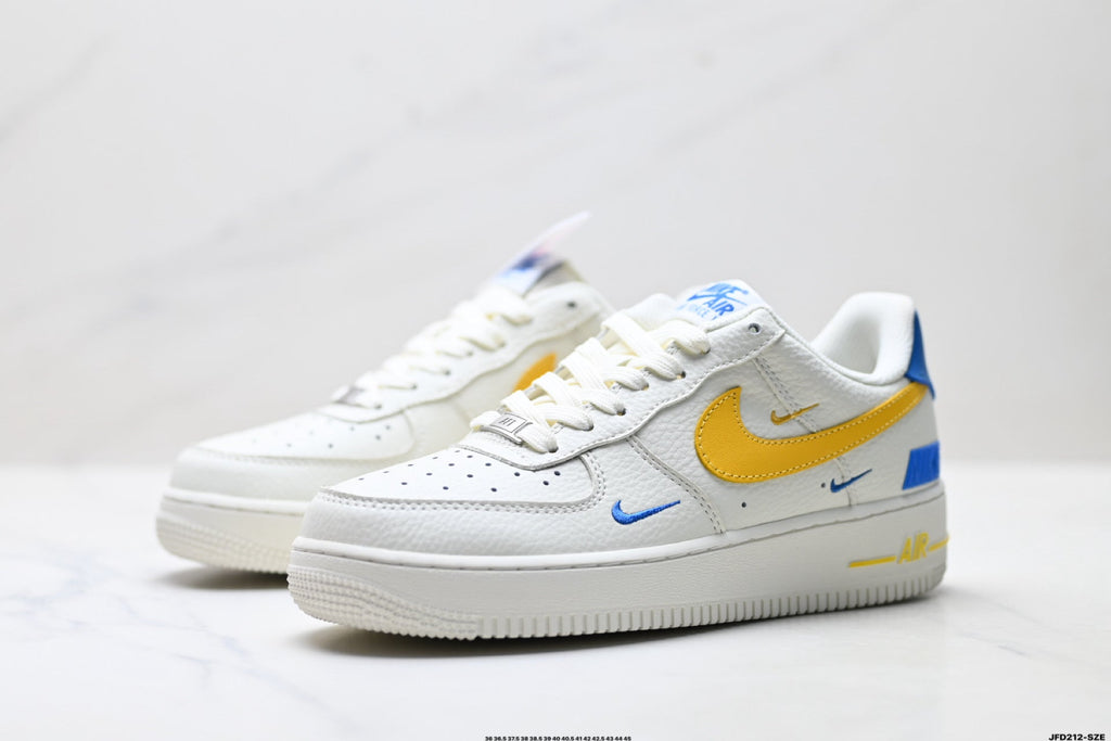 Nike Air Force 1 '07 LV8 Low-Top Sneakers – White/Yellow/Blue