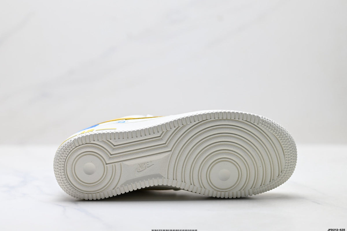 Nike Air Force 1 '07 LV8 Low-Top Sneakers – White/Yellow/Blue