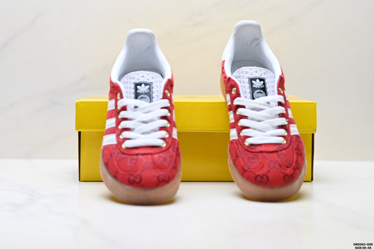 adidas x Gucci Gazelle Red GG Monogram Sneakers