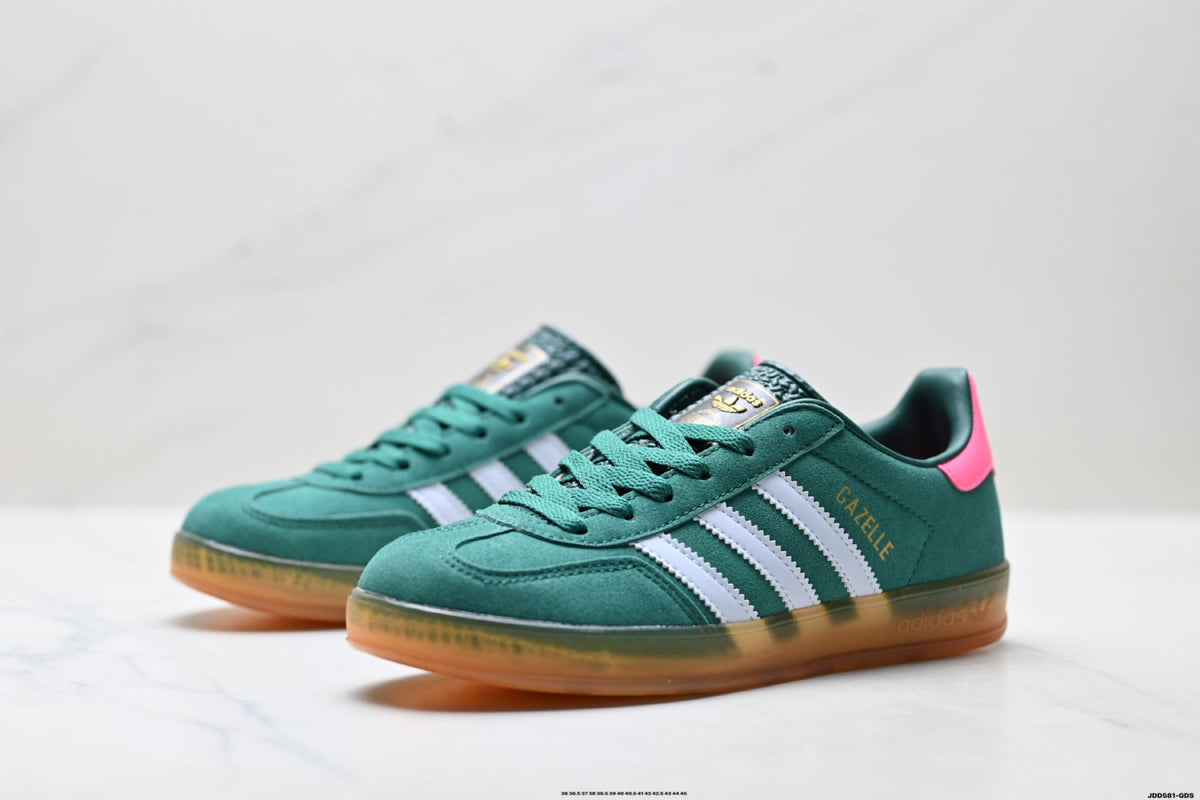 adidas x Gucci Gazelle Green Pink Sneakers
