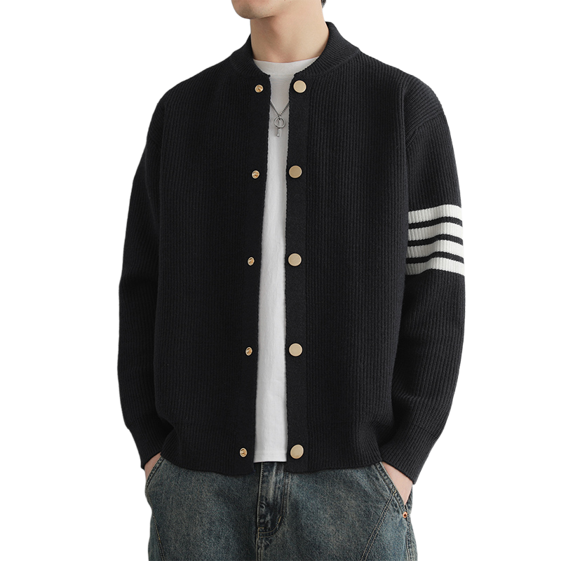 single-breasted knit sweater 