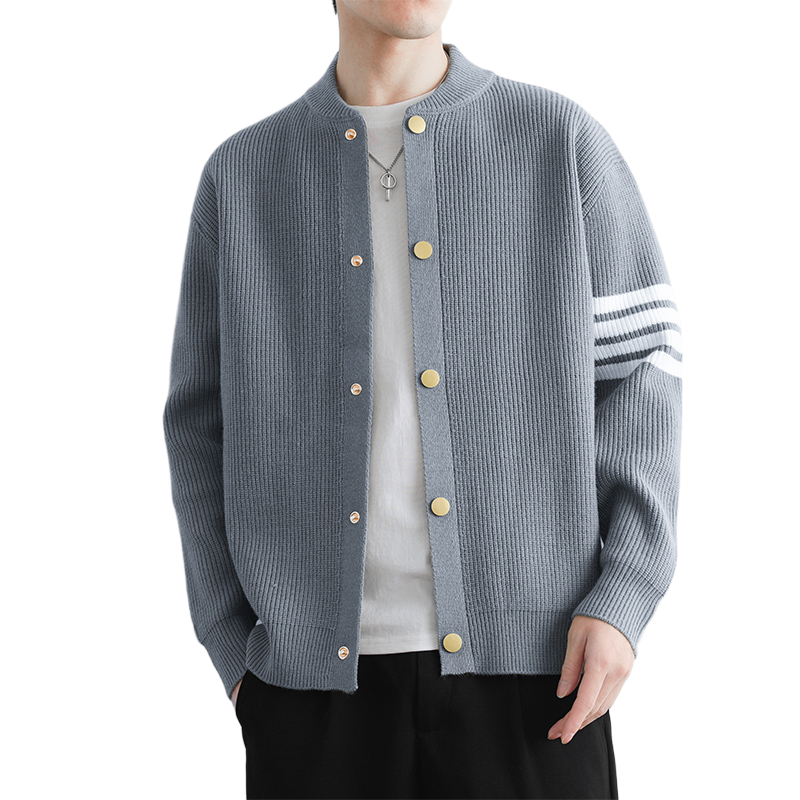 single-breasted knit sweater 