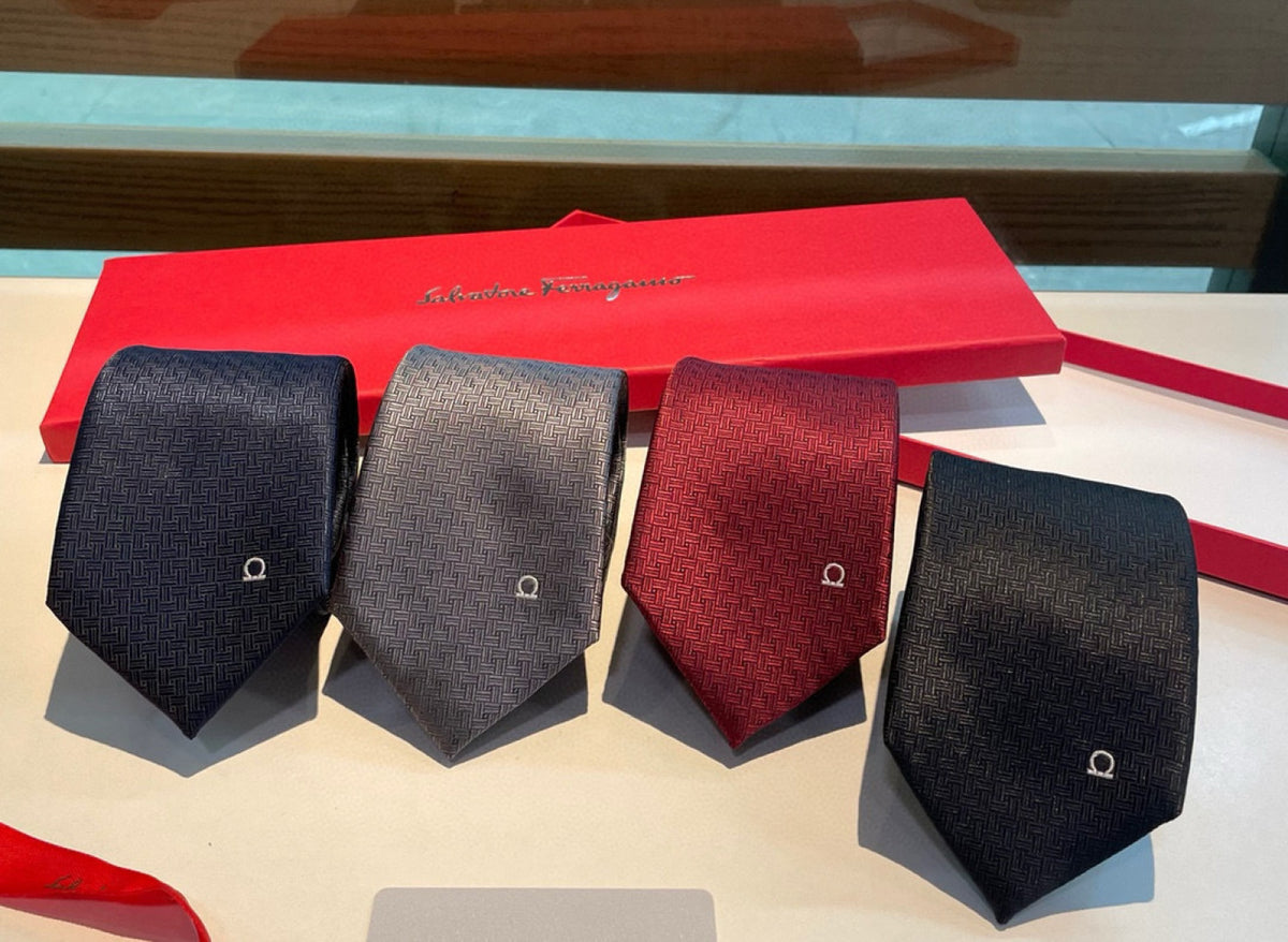 Ferragamo Style Men's Gancini Silk Tie - Main Image