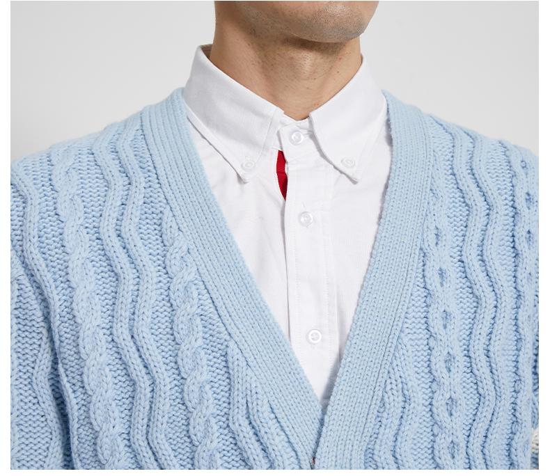 Classic Striped Cable Sweater Jacket  TREND