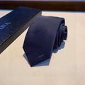 Prada Style Men's Solid Navy Silk Tie - Main Image