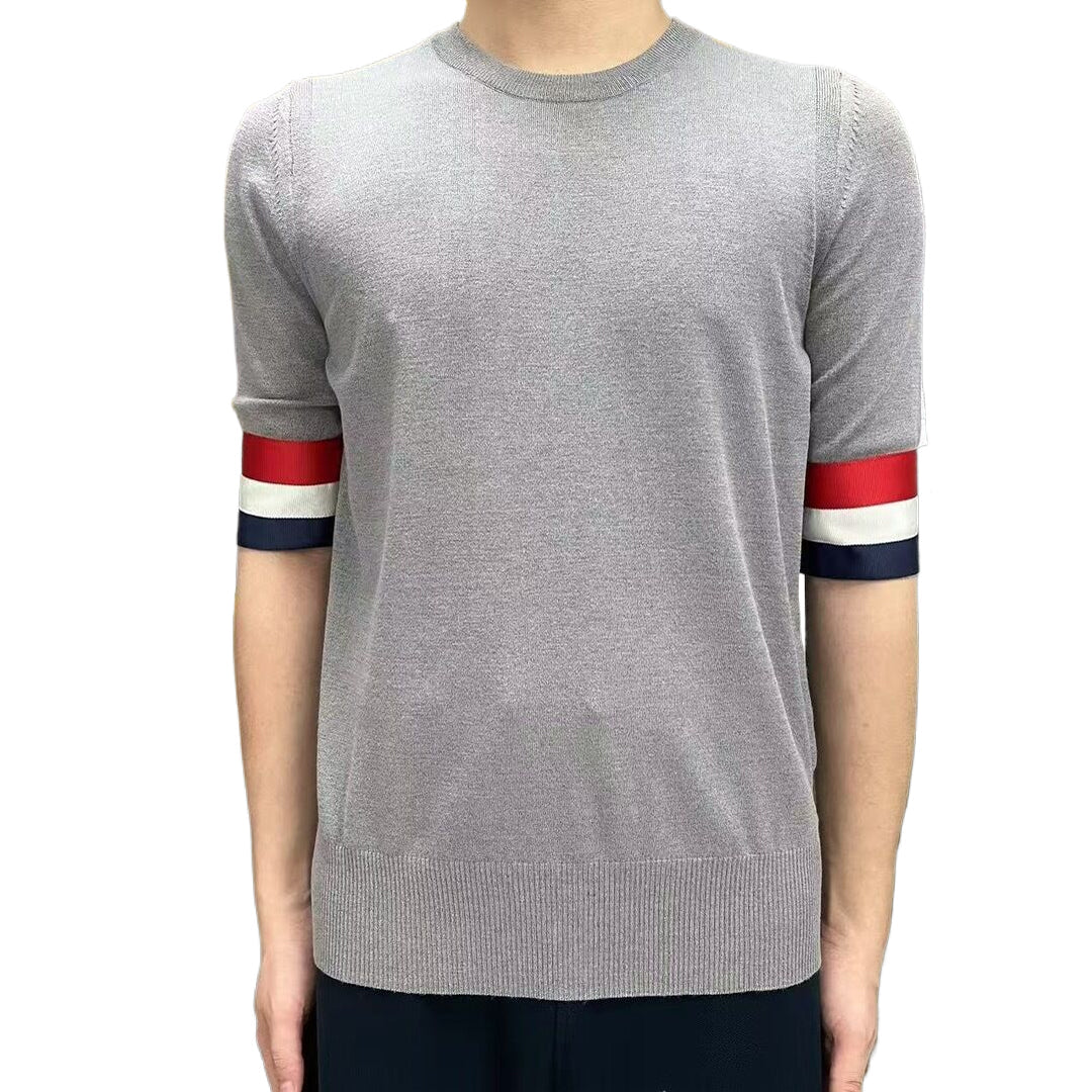 Red, white and blue cuffs T-shirt  TREND