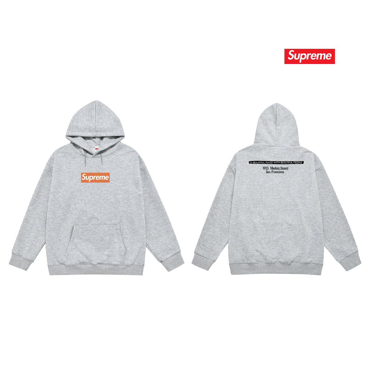 Oversized Logo Print Hoodie THOM TREND