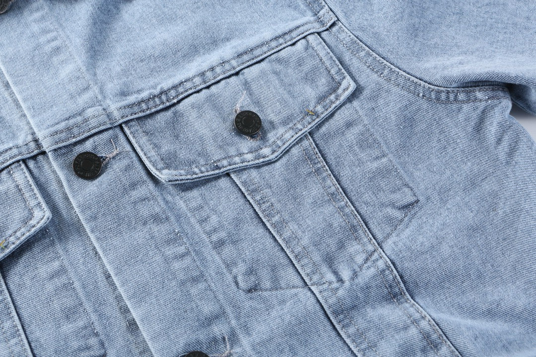 Burberry x Supreme Equestrian Logo Denim Jacket Light Luxury Station