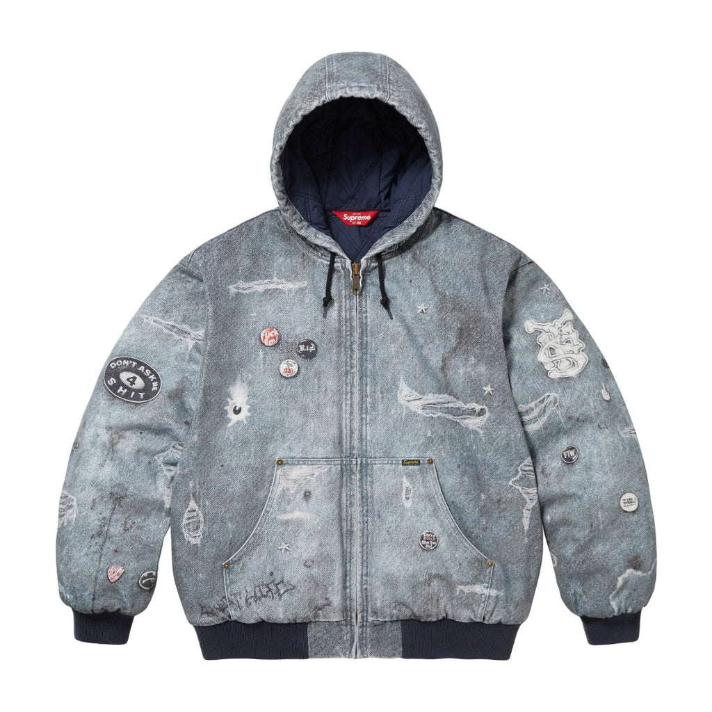 Printed hooded cotton jacket Light Luxury Station