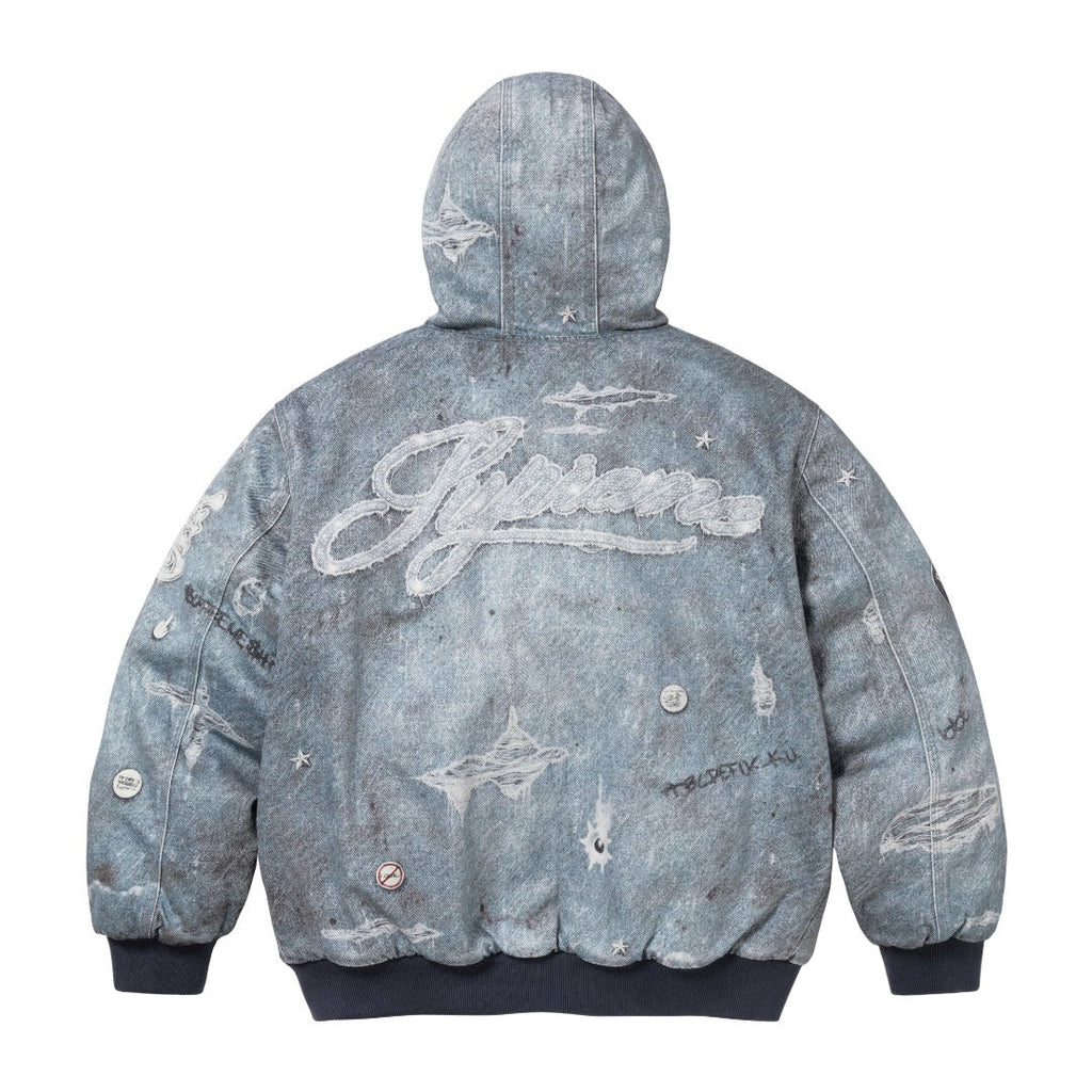 Printed hooded cotton jacket Light Luxury Station