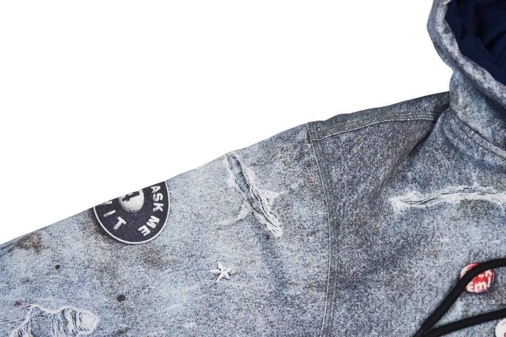 Printed hooded cotton jacket Light Luxury Station