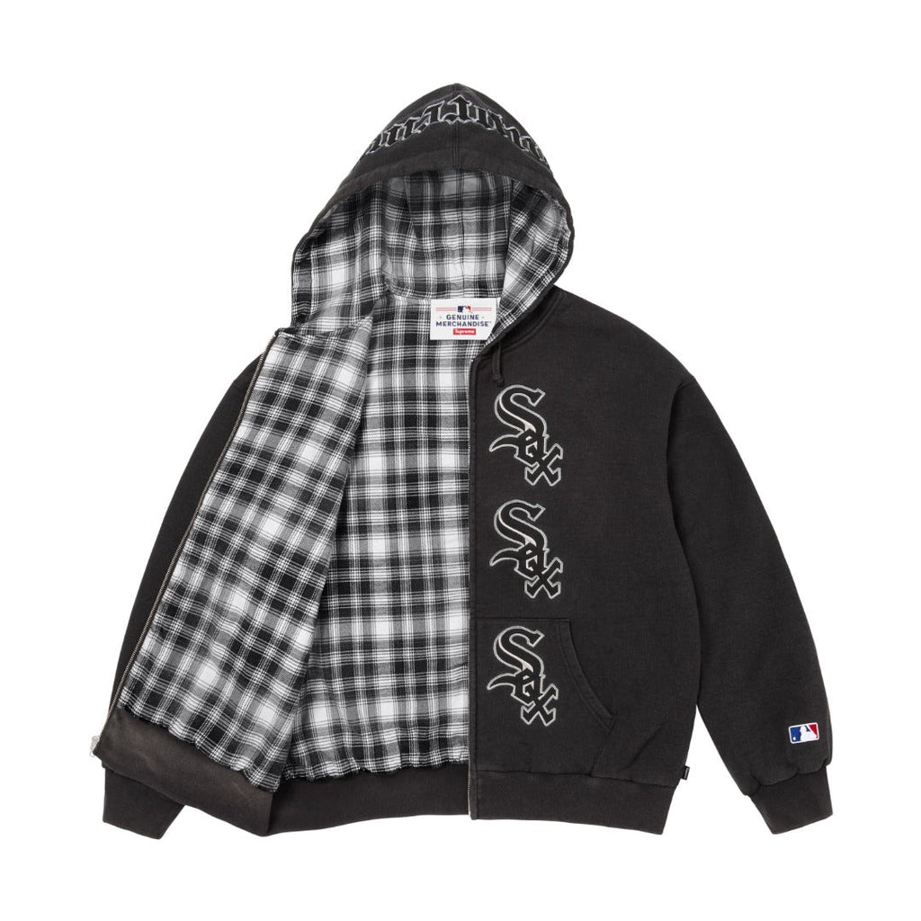 Heavyweight Zip-Up Hooded Sweatshirt with Embroidered Letters Light Luxury Station