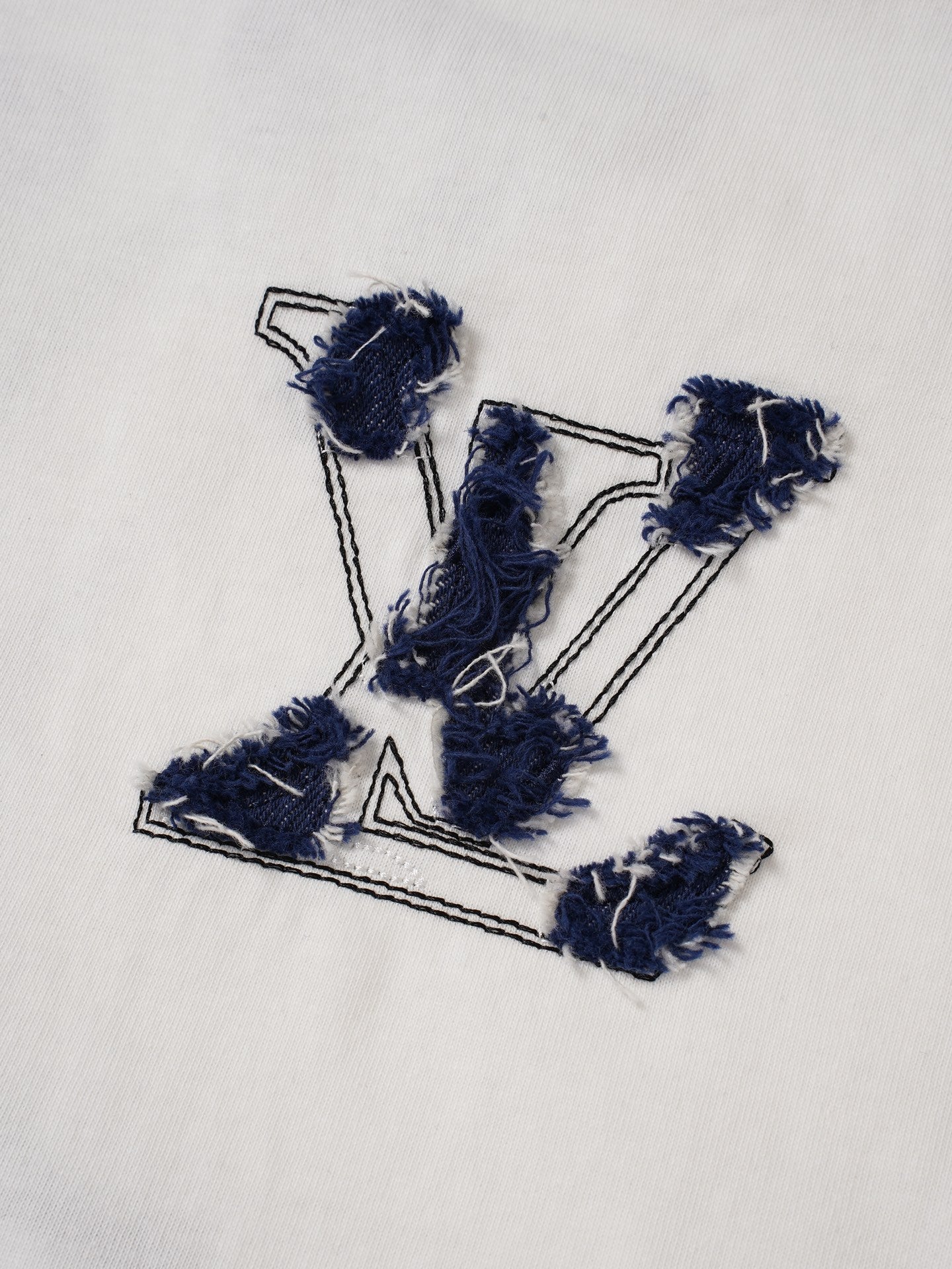 Denim Wash Appliqué Embroidered Short Sleeve Tee