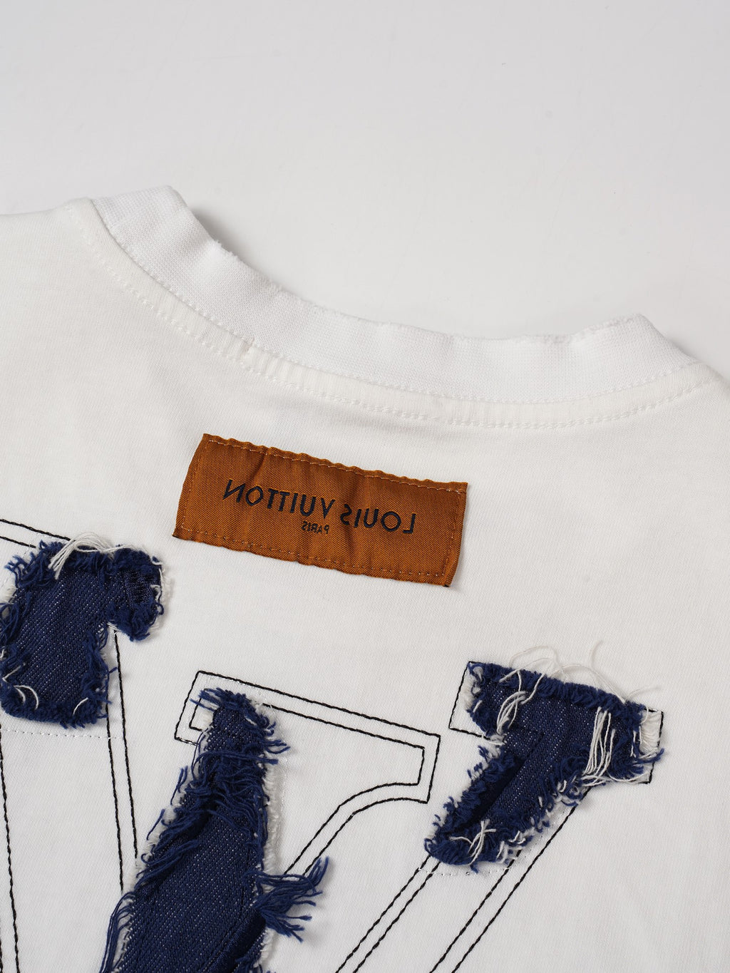 Denim Wash Appliqué Embroidered Short Sleeve Tee